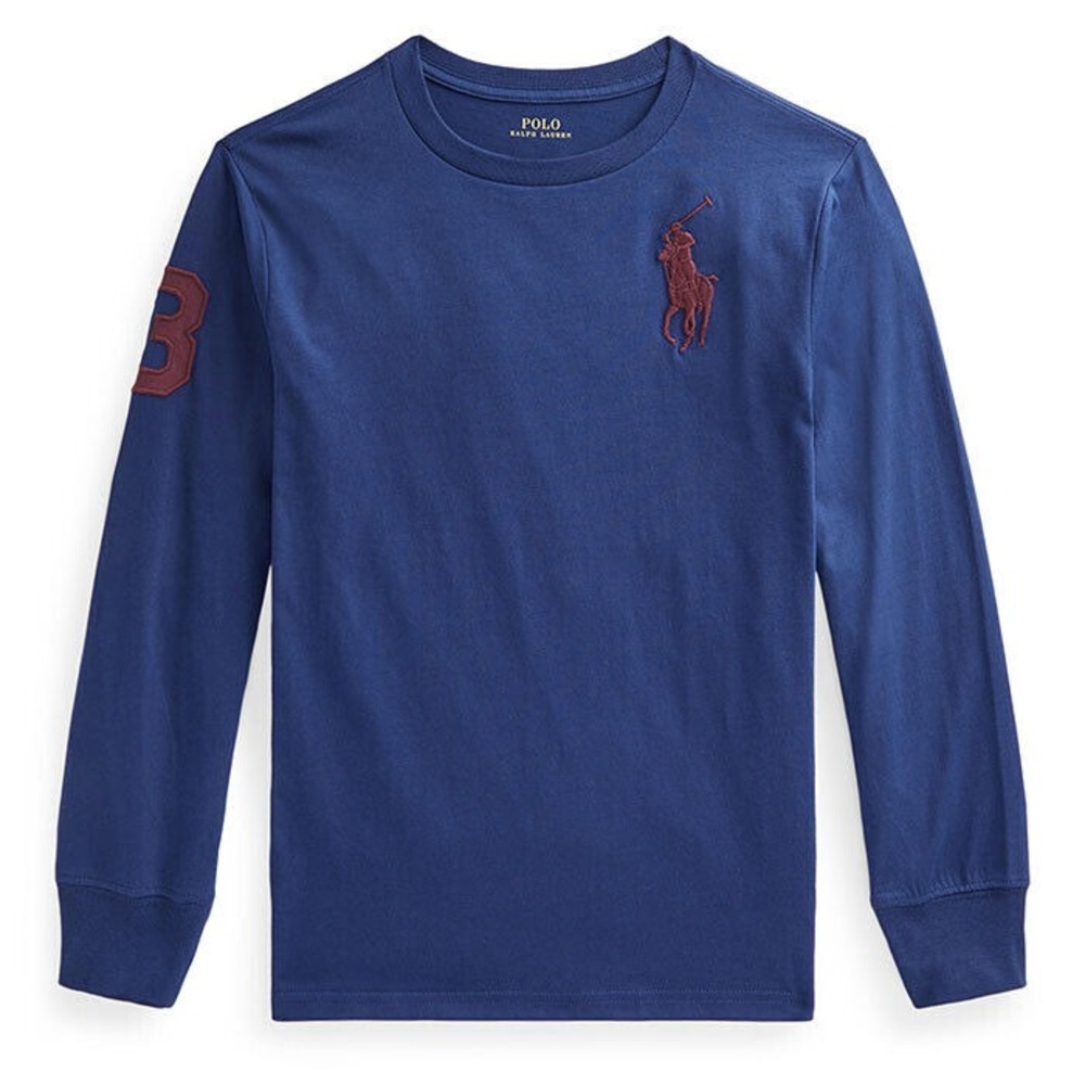 Polo Ralph Lauren Big Pony Cotton Jersey T Shirt Blue Size Medium 10 12